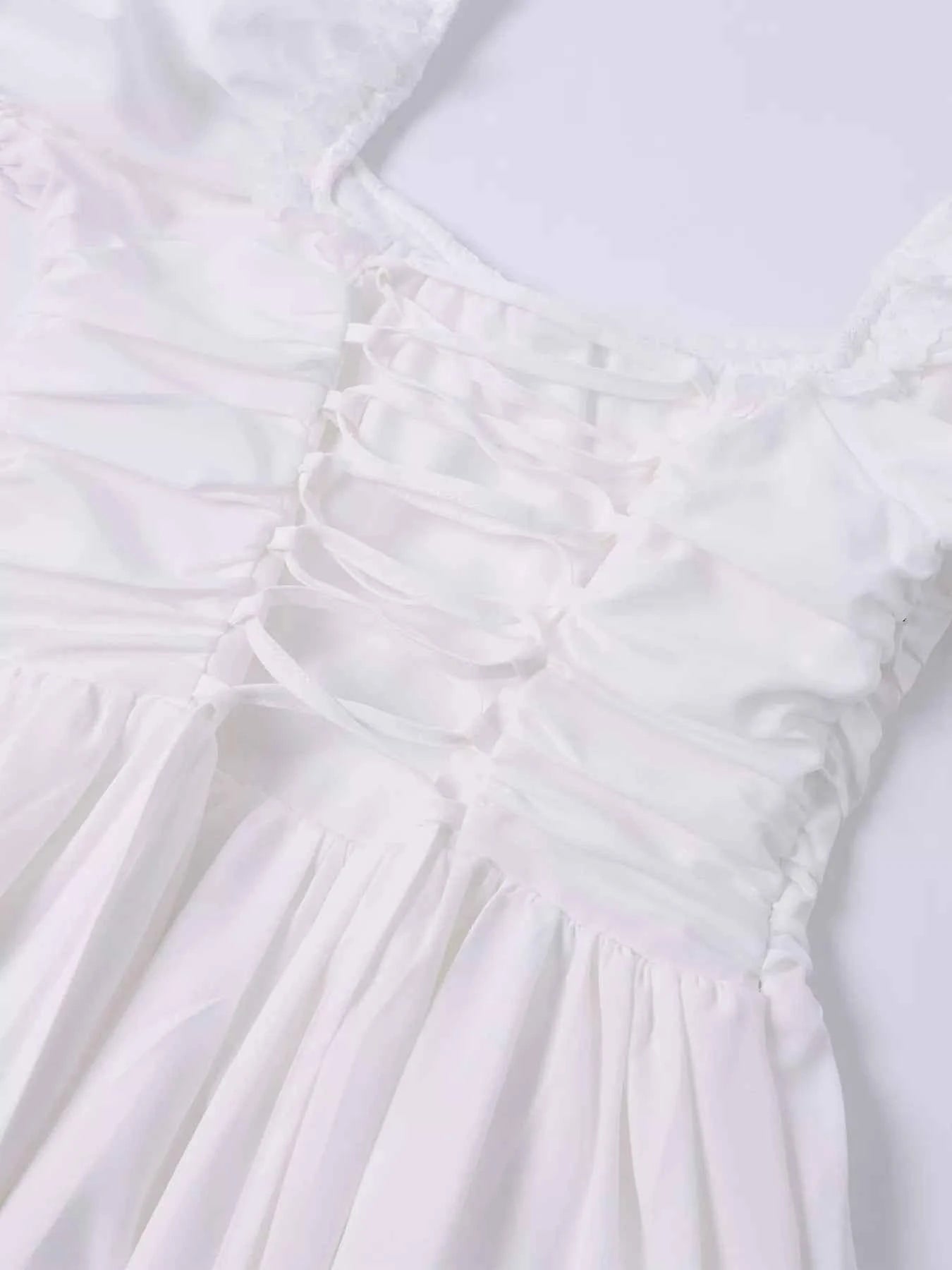 Sweetheart Neck Puff Sleeve Midi Dress