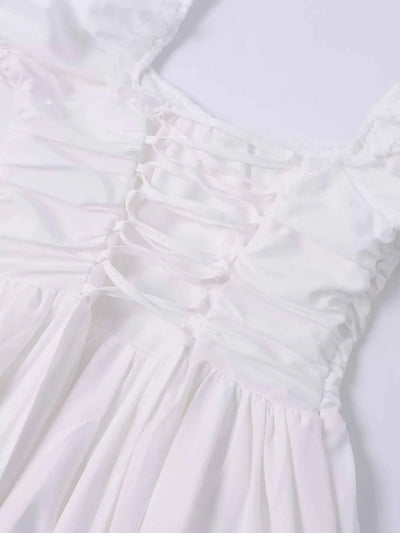 Sweetheart Neck Puff Sleeve Midi Dress