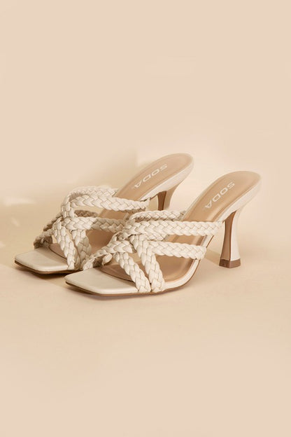 KELLAN-S Double Cross Braided Strap Heels
