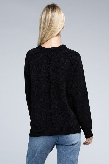 Raglan Cozy Chenille Long Sleeve Sweater