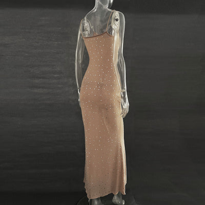 Diamond Mermaid Long Dress - Shiny Suspender Style - Fashions Envy