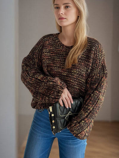 Dropped Shoulder Sweater - Cozy Long Sleeve Style