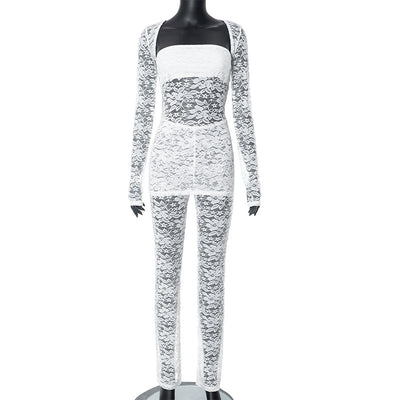 Lace See-Through Set - Blouse and Pants Intimate Wear