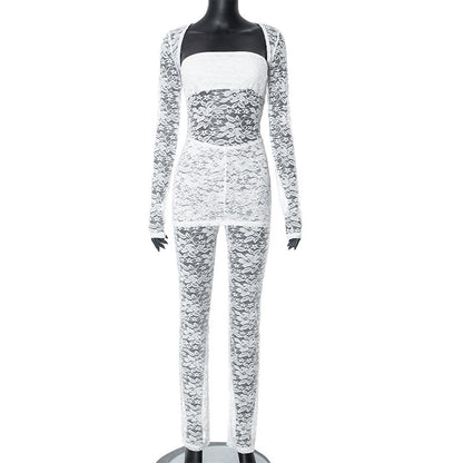 Lace See-Through Set - Blouse and Pants Intimate Wear