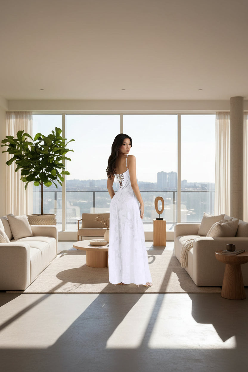 Black Maxi Dress - Lace Spaghetti Strap Gown