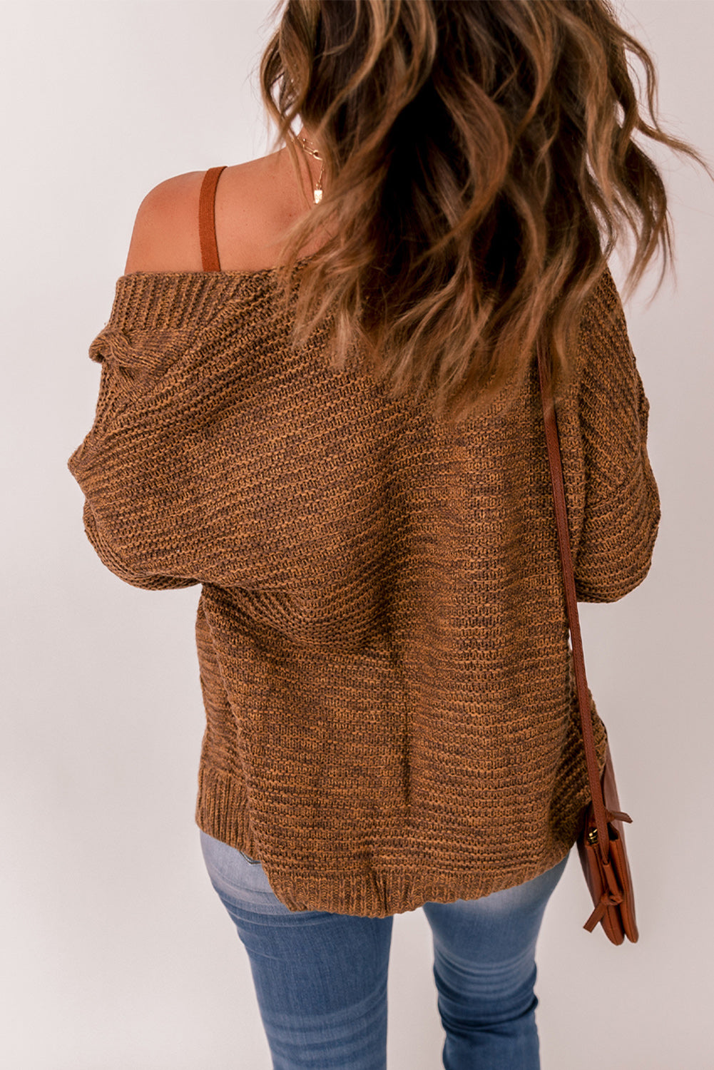 Cable-Knit Open Front Knitted Cardigan