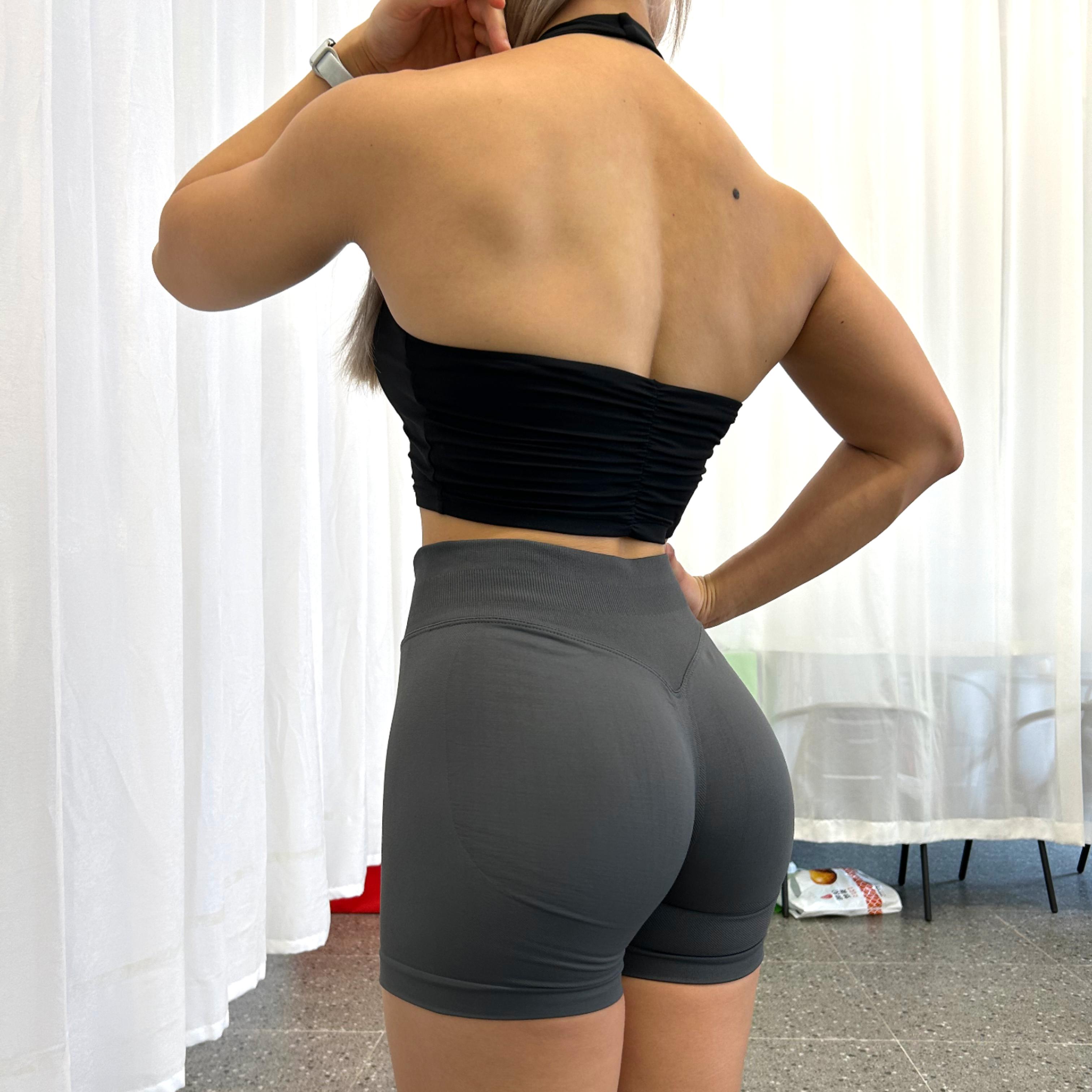 High-waisted Athletic Shorts - Peach Bottom Activewear - Fashions Envy