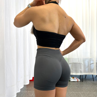 High-waisted Athletic Shorts - Peach Bottom Activewear - Fashions Envy