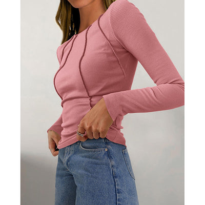 Long Sleeve Crewneck Slim Fit Basic Tee