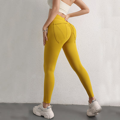 High Waist Yoga Pants - Hip Lift Design with Pockets