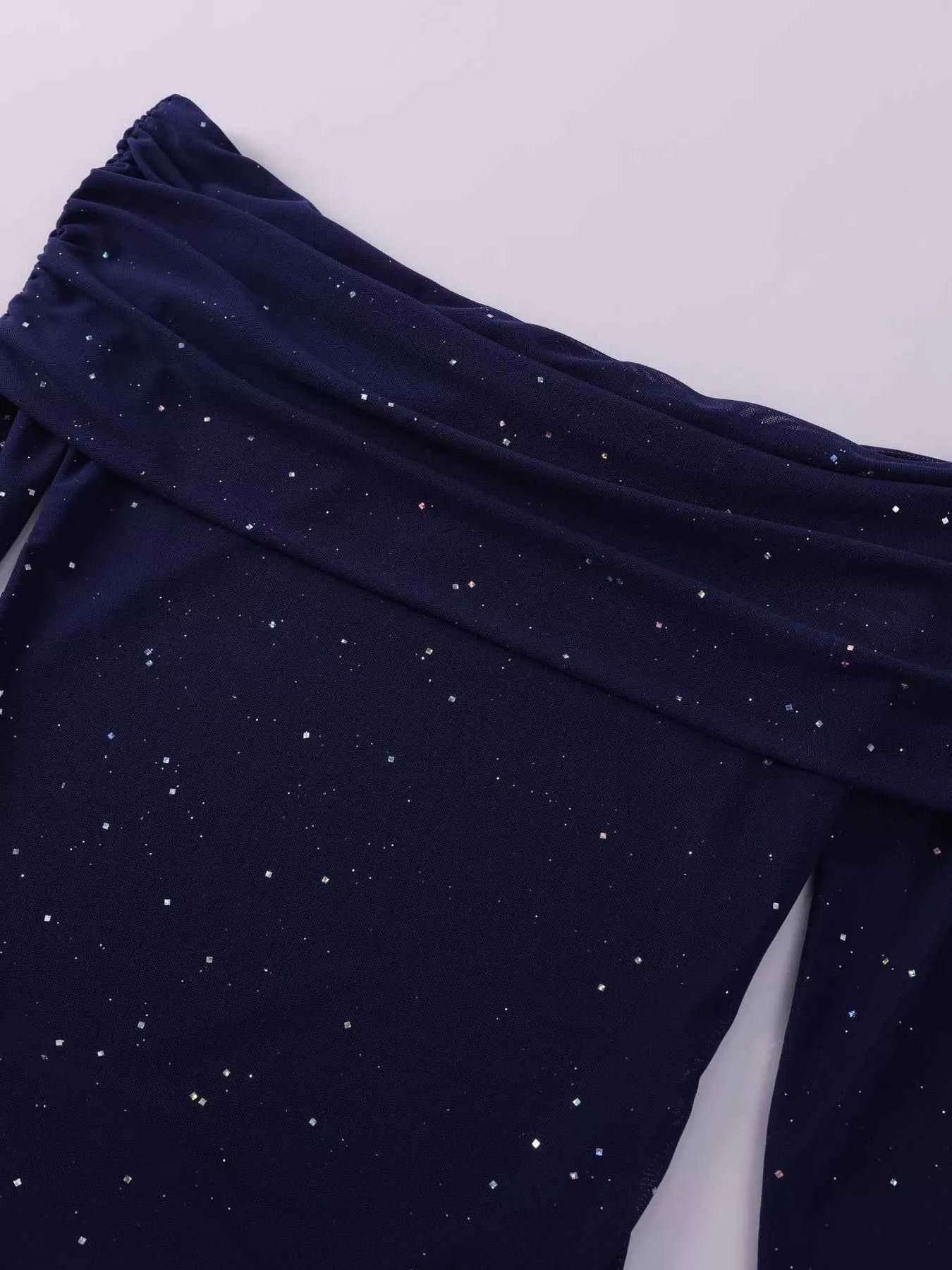 Glitter Off-Shoulder Maxi Dress