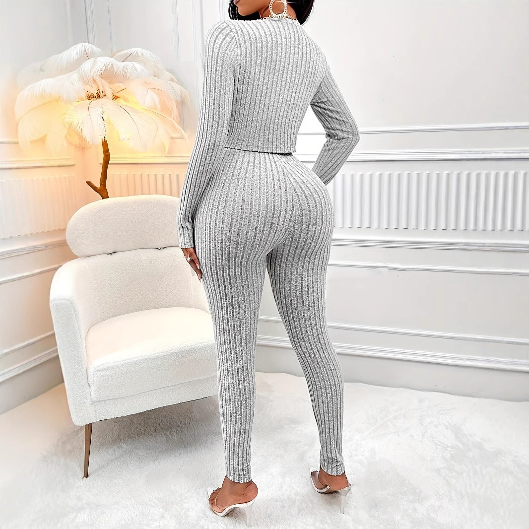 Three-Piece Lounge Set - Cardigan, Cami & Pants
