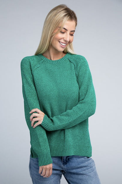 Raglan Cozy Chenille Long Sleeve Sweater