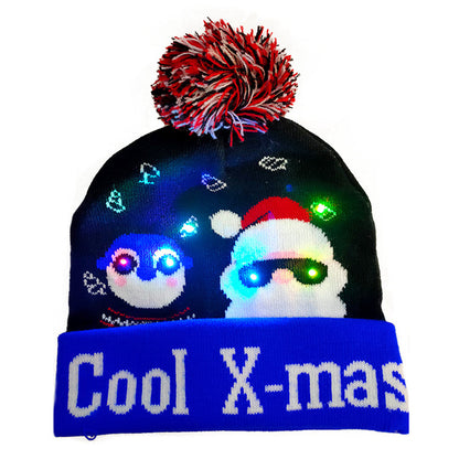 LED Christmas Beanie - Light-Up Knitted Holiday Hat