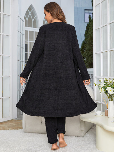 3 Piece Lounge Set - Cozy Cardigan Tank Wide Leg - Fashions Envy