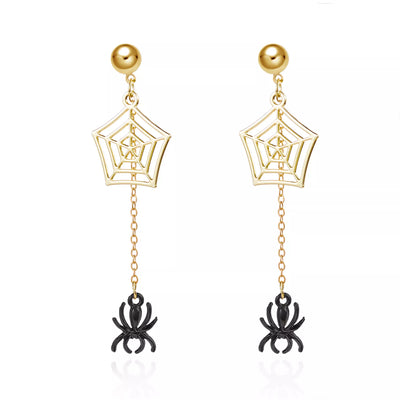 18K Gold-Plated Spider Drop Earrings - Fashions Envy