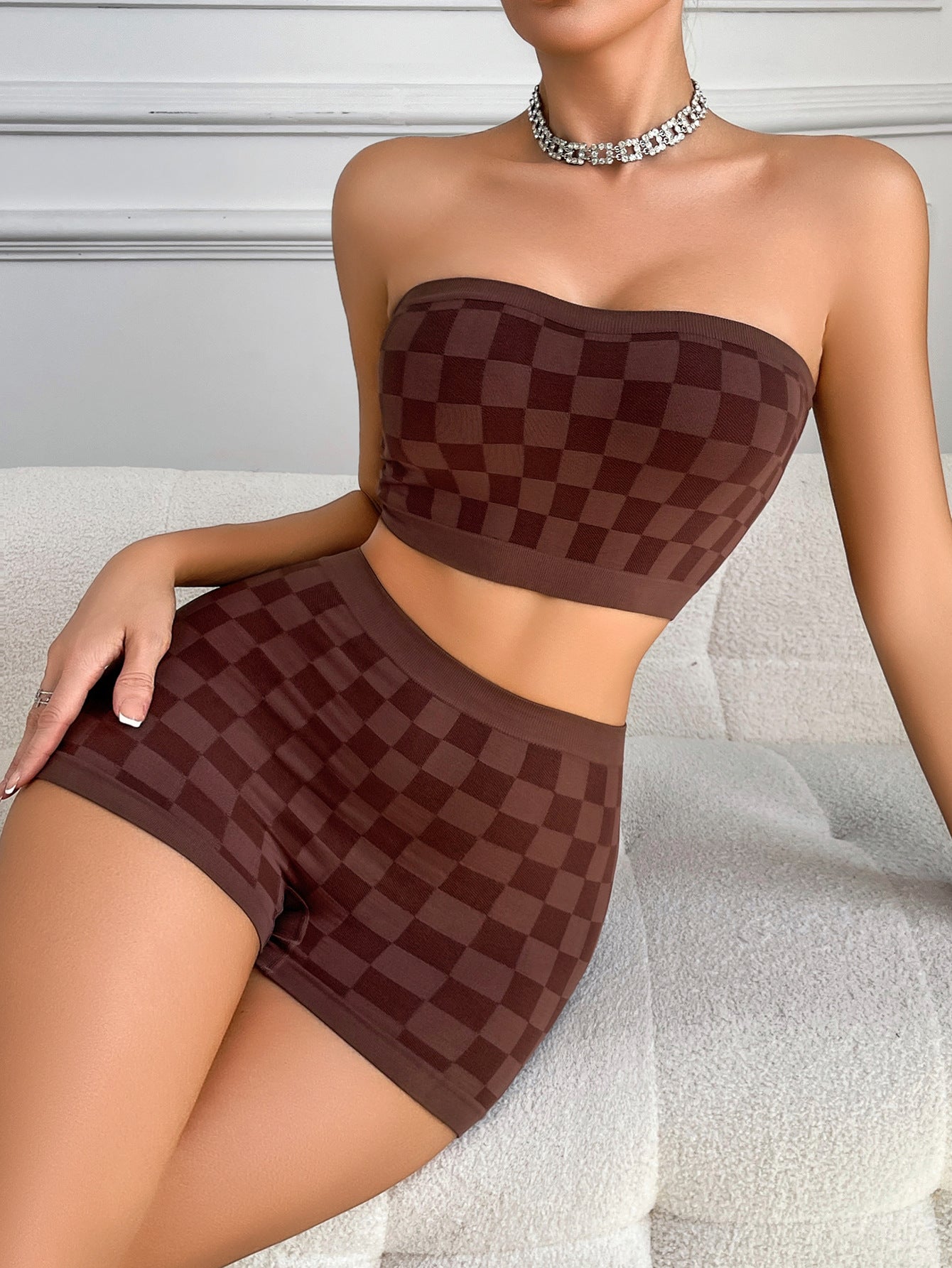 Cozy Vibes Set - Bandeau & Boxer Shorts Lounge Duo