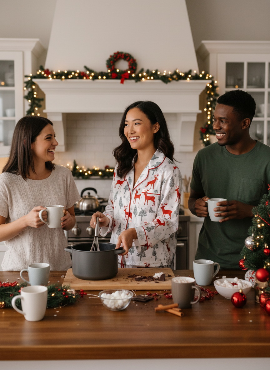 Christmas Pajama Set Lifestyle Image 2