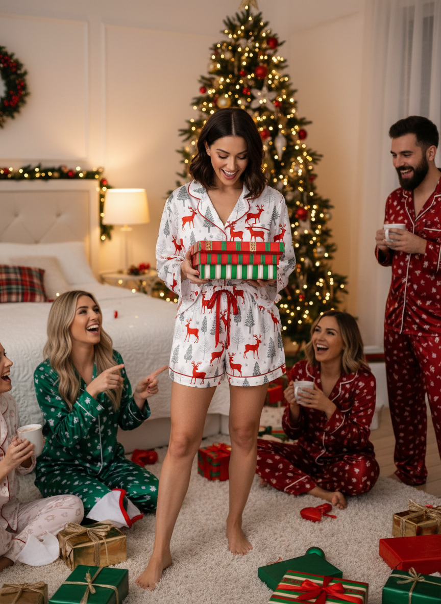 Christmas Pajama Set Lifestyle Image 4