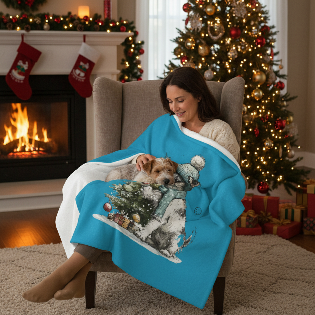 Christmas Puppy Blanket Lifestyle 3