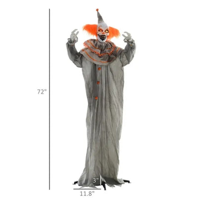 6' Tall Scary Clown Halloween Decoration - Sound Activated - Fashions Envy