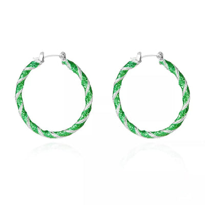 Holiday-Themed Colorful Hoop Earrings - Fashions Envy