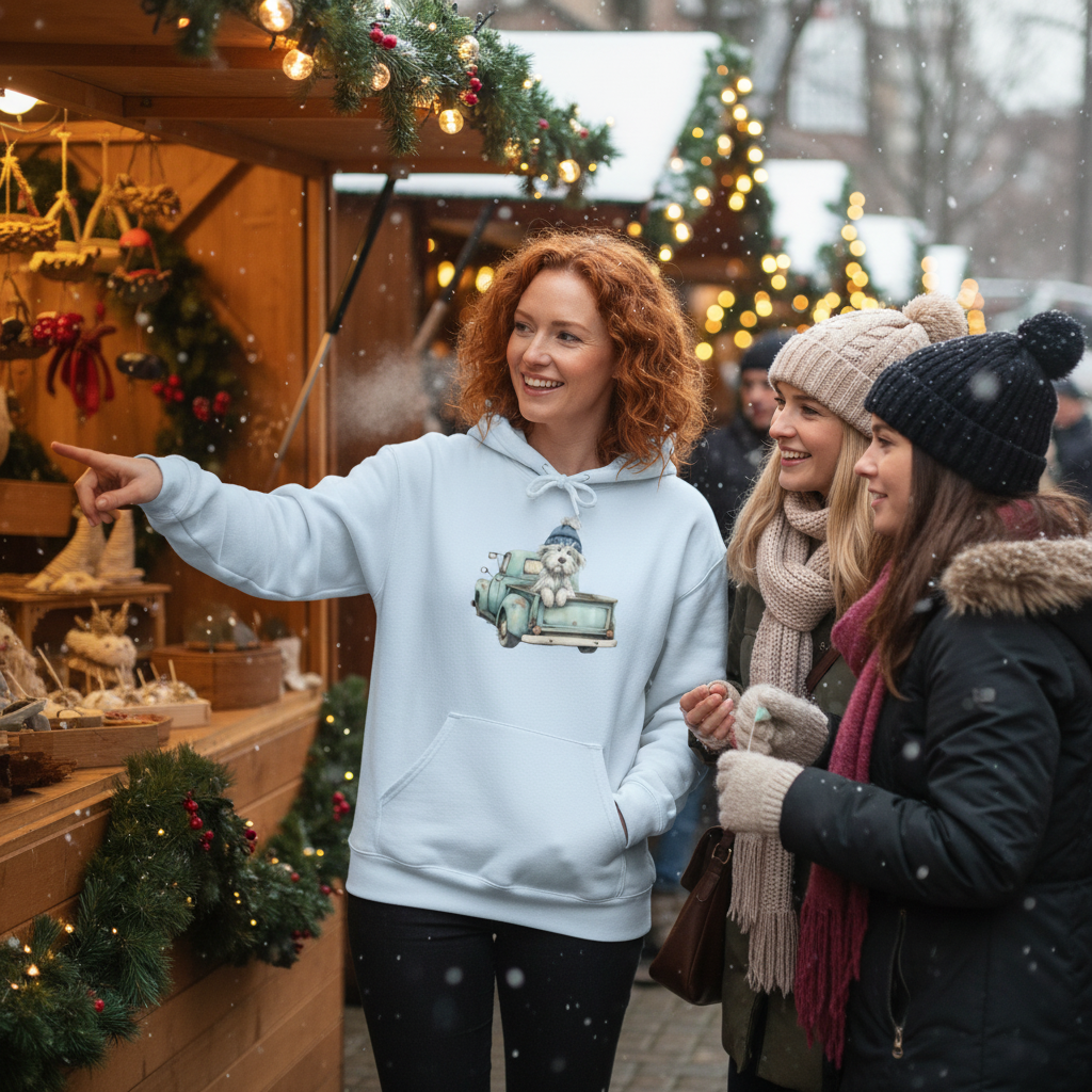 Cozy Winter Pup Hoodie Lifestyle 2