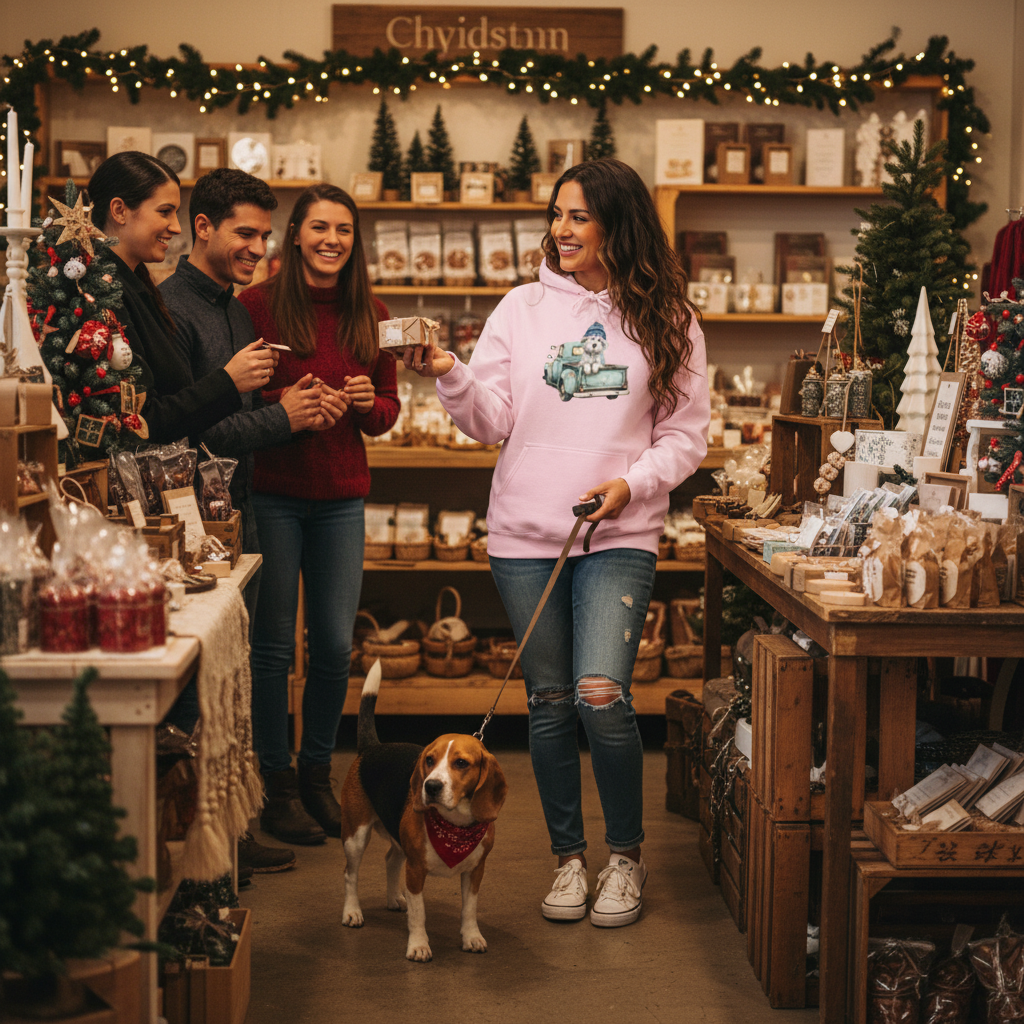 Cozy Winter Pup Hoodie with Dog 5
