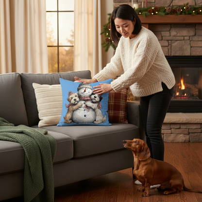 Cute Puppy Winter Pillow Lifestyle Image 3