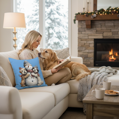 Cute Puppy Winter Pillow Lifestyle Image