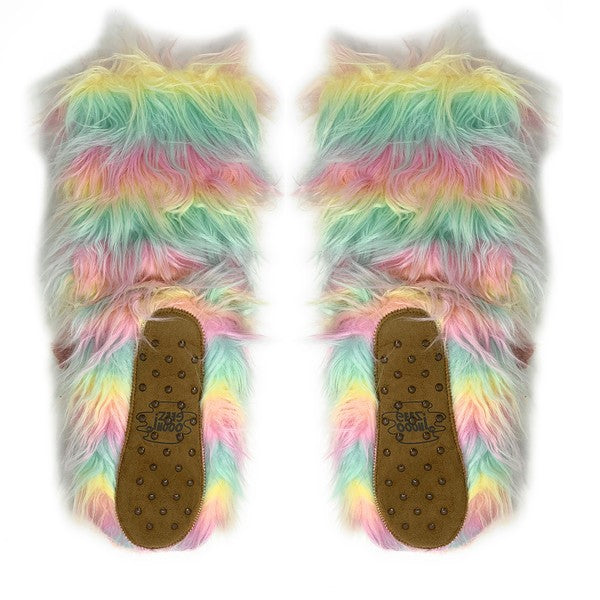 Funky Unicorn - Women's Cozy Sherpa Slipper Socks