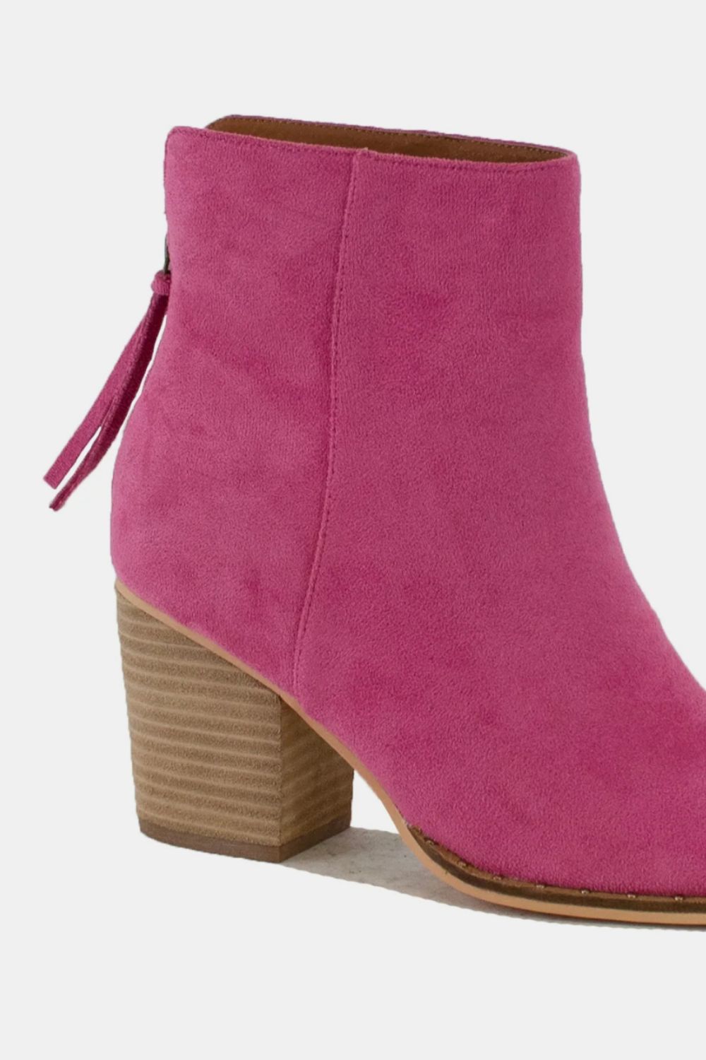 Cerise pink Suede Point Toe Ankle Booties