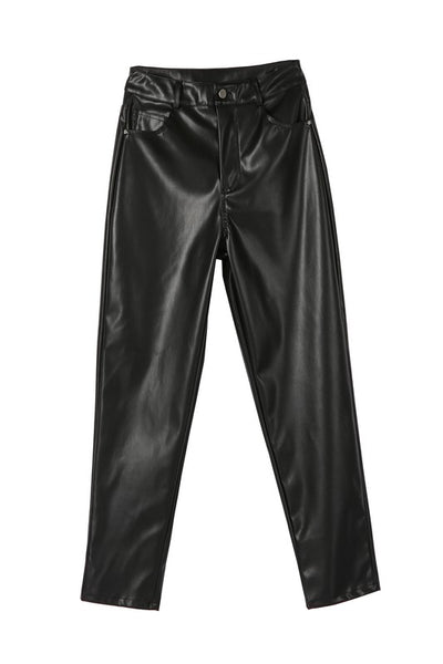Vegan No Stretch Leather Pants - Fashions Envy