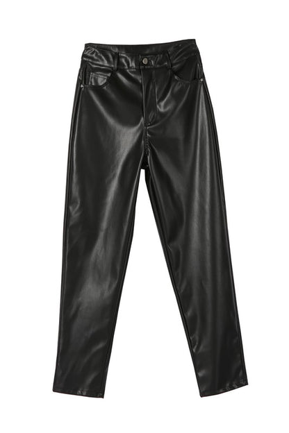 Vegan No Stretch Leather Pants