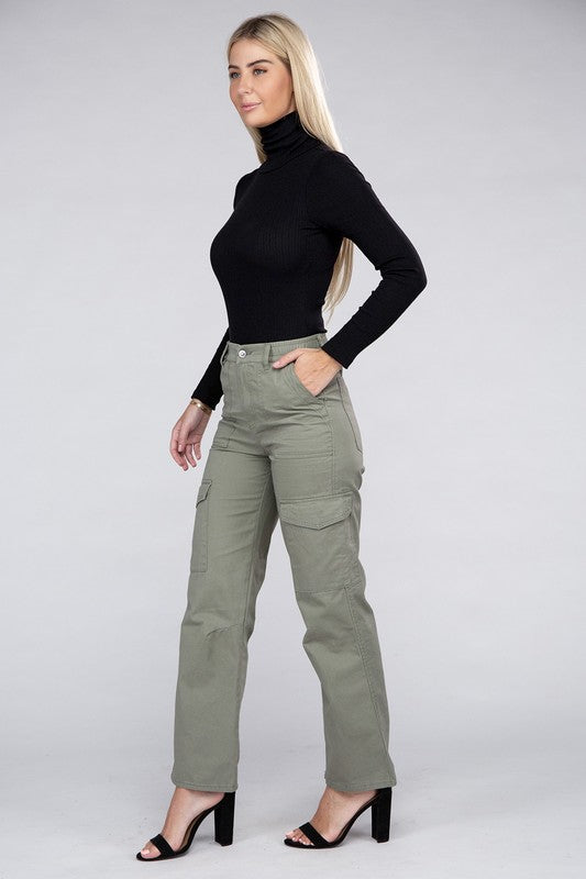 Everyday Casual Wear Elastic-Waist Cargo Pants