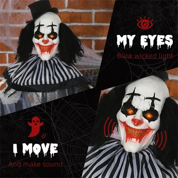 6ft Motion Activated Scary Clown - Halloween Decoration - Fashions Envy