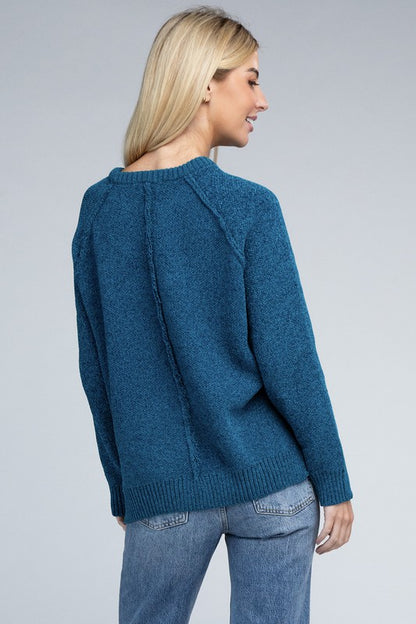 Raglan Cozy Chenille Long Sleeve Sweater