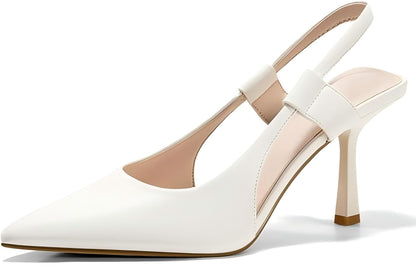 Women's Pointed Toe Slingback Kitten Heels - Party Prom Dress Shoes