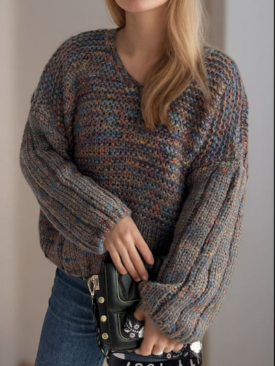 Dropped Shoulder Sweater - Cozy Long Sleeve Style