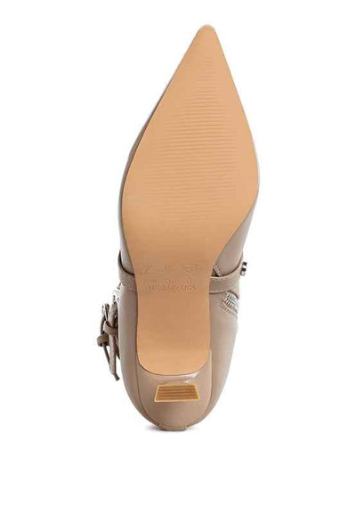 Jacinta Slim Flared Heel Strappy Boots