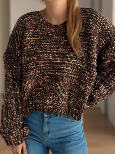 Dropped Shoulder Sweater - Cozy Long Sleeve Style