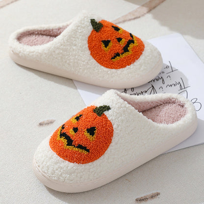 Halloween Pumpkin Cartoon Warm Winter Indoor Slippers