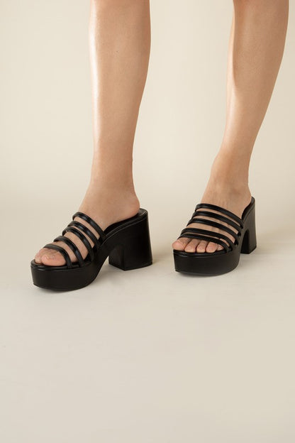 Casual Edge Platform Mule Slides