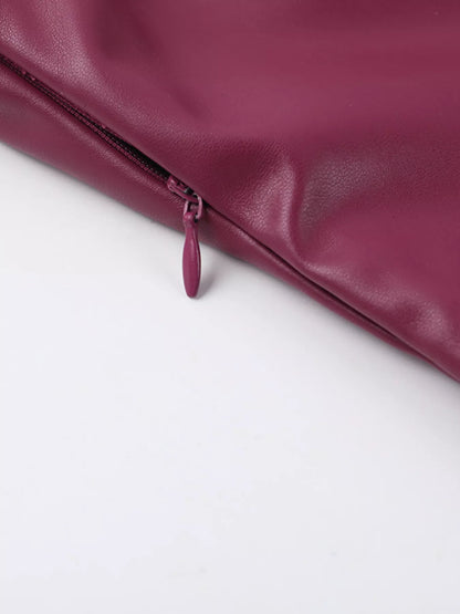 Faux Leather Bodycon Maxi Dress - Lace-Up Back Slit - Fashions Envy