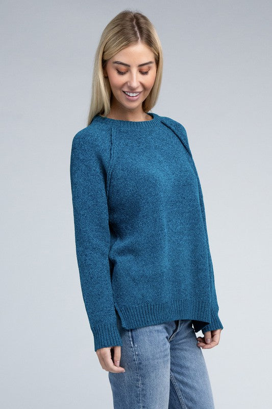 Raglan Cozy Chenille Long Sleeve Sweater