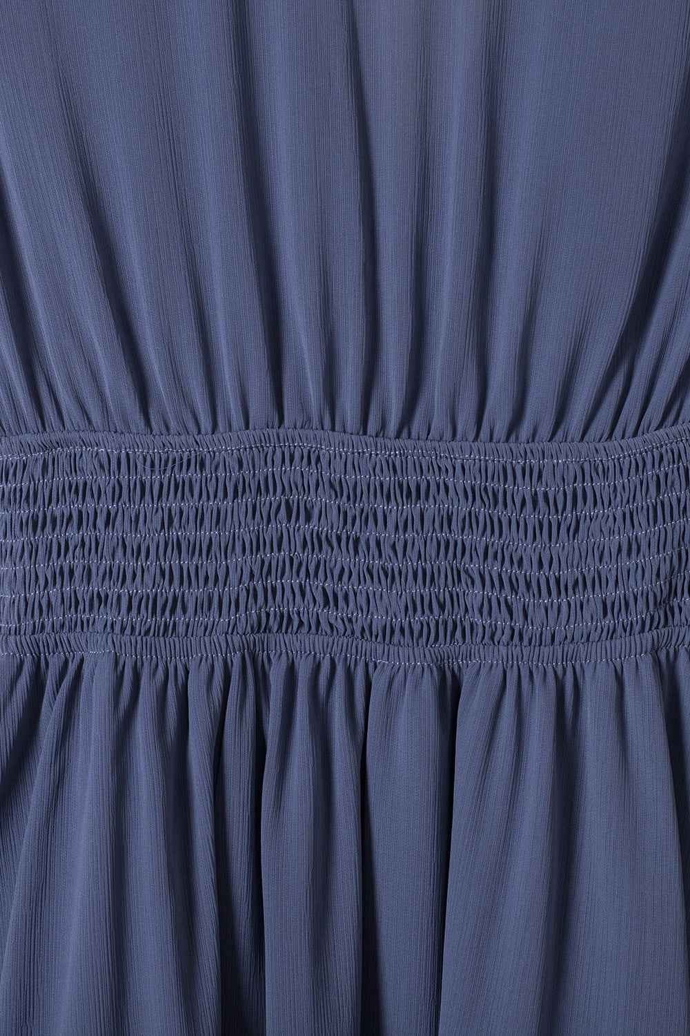 Ruffle Hem Mini Dress - Flirty Bow-Tie V-Neck