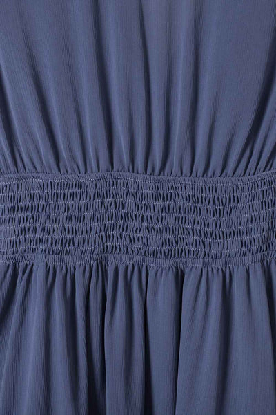 Ruffle Hem Mini Dress - Flirty Bow-Tie V-Neck