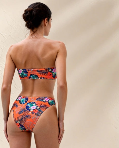 Floral Bikini Swimsuit - Sexy Bandeau Style Swimwear - Fashions Envy