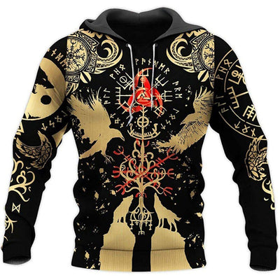 Viking Tattoo Hoodie - Anime Game Graphic Pullover
