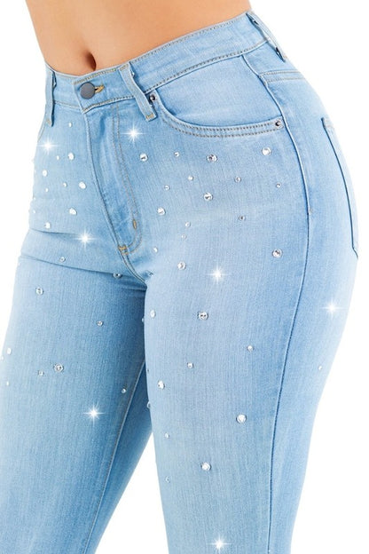 Vegas Glam Bell Bottom High Stretch Jeans 30" Inseam
